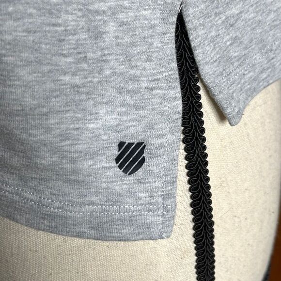 K Swiss Multicolor Logo Long Sleeve Crop Top Hoodie Women's Gray Jacket Size Sma - Picture 9 of 12
